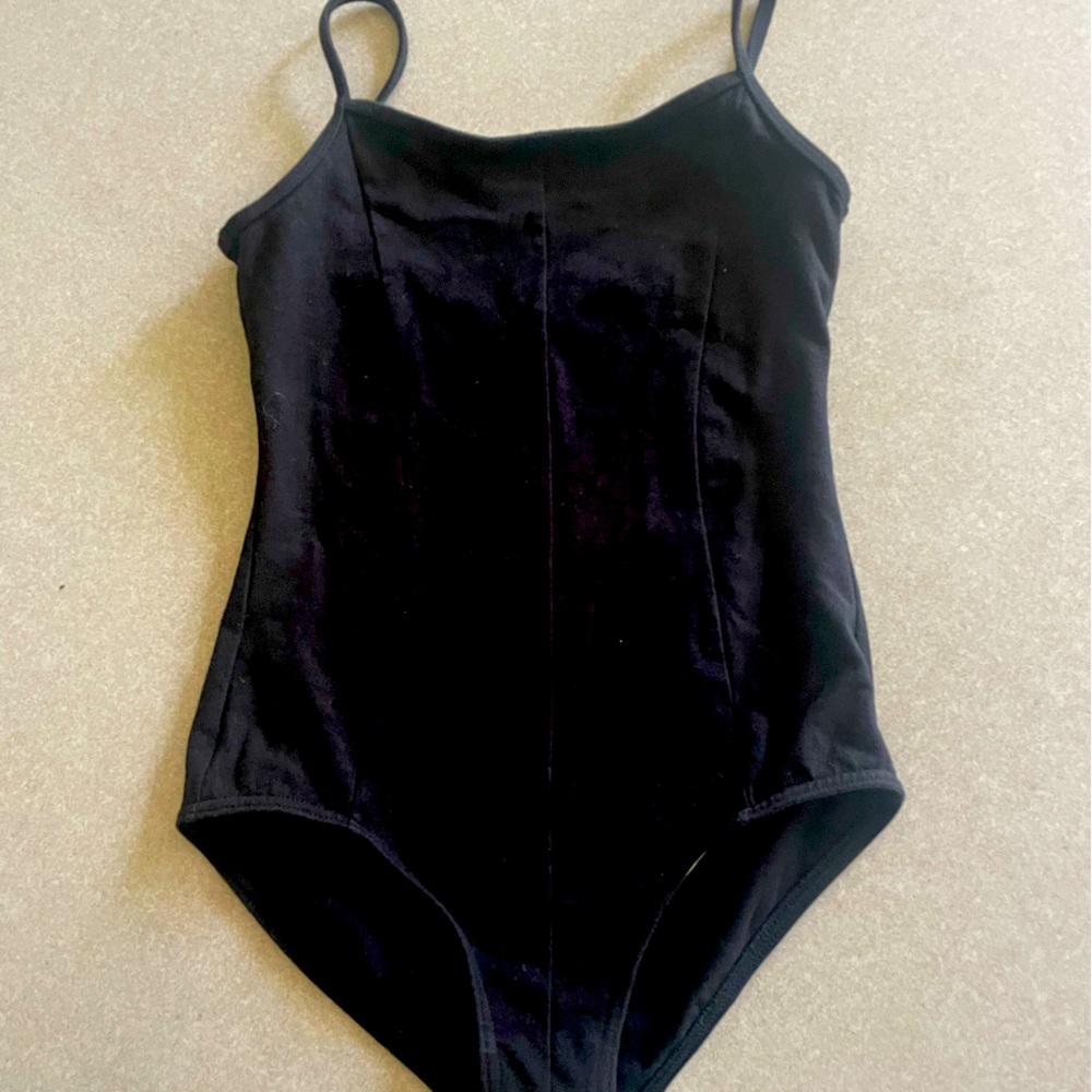 Block MIRELLAR luxury cotton black woven back leotard girls 12.